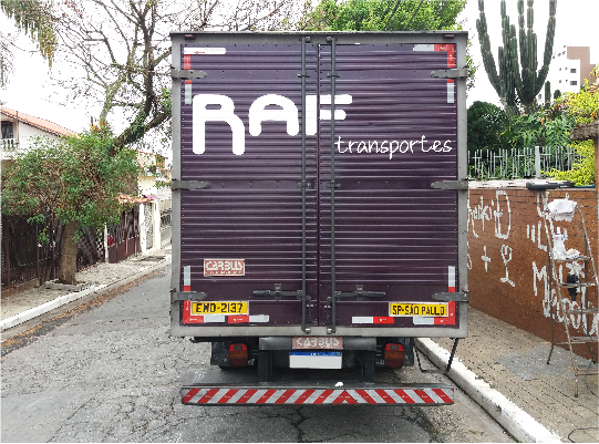 Adesivo de Baú de Caminhão - Raf Transportes