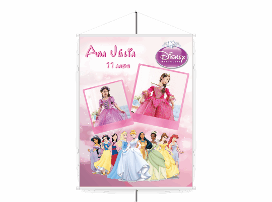 Banner de Aniversário, Princesas - 540 x 400 px