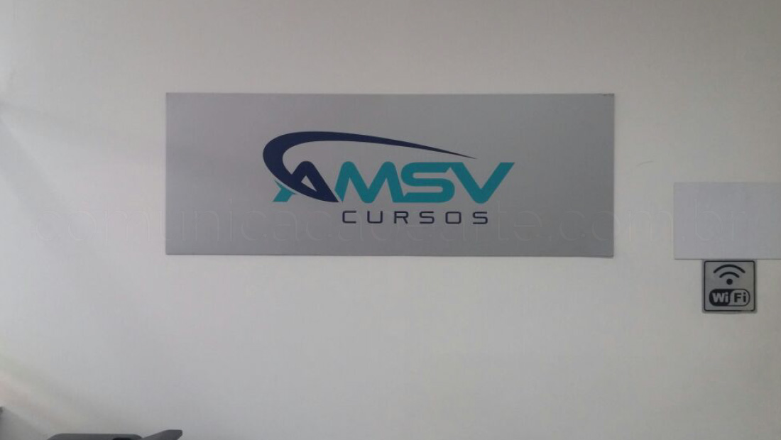 Placas de sinalização AMSV Cursos